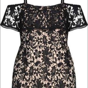 CITY CHIC Dream Of Lace Dress, Black